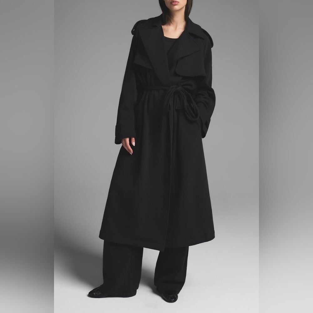 Skims Boyfriend Fleece OVERSIZED TRENCH COAT Black